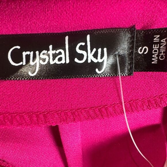 Crystal Sky pink cross open back romper with pockets size small NWOT - Picture 5 of 7